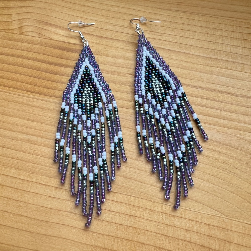 Handmade Beaded Fringe Earrings